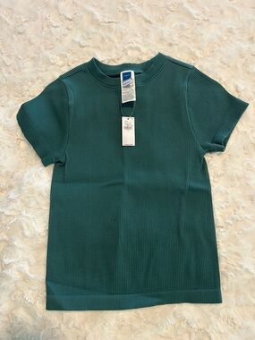 Old Navy Ribbed Short Sleeve Tee - dark green